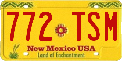 NM license plate 772TSM