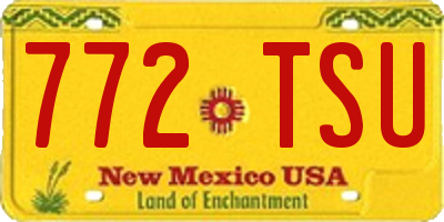 NM license plate 772TSU