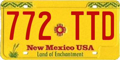 NM license plate 772TTD