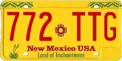 NM license plate 772TTG