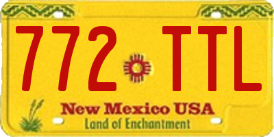 NM license plate 772TTL