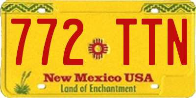 NM license plate 772TTN