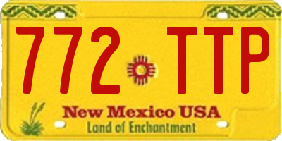 NM license plate 772TTP
