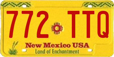 NM license plate 772TTQ
