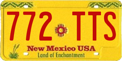 NM license plate 772TTS