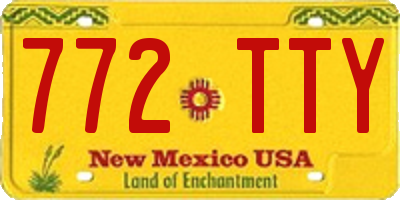 NM license plate 772TTY