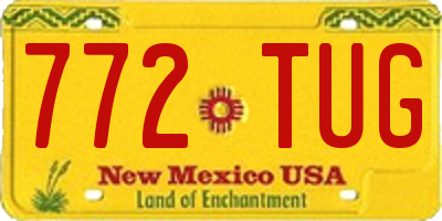 NM license plate 772TUG