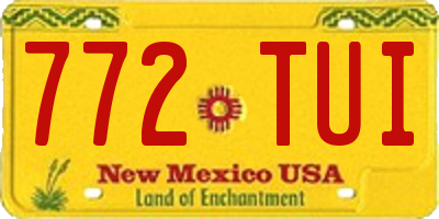 NM license plate 772TUI