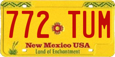NM license plate 772TUM