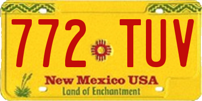 NM license plate 772TUV