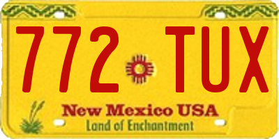 NM license plate 772TUX
