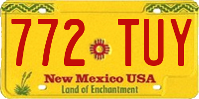 NM license plate 772TUY