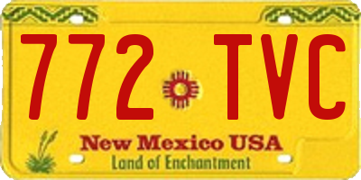 NM license plate 772TVC