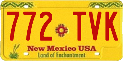NM license plate 772TVK