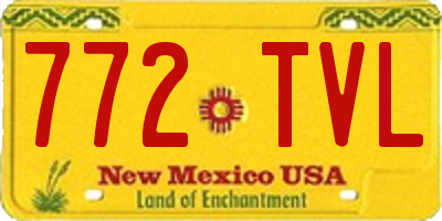 NM license plate 772TVL