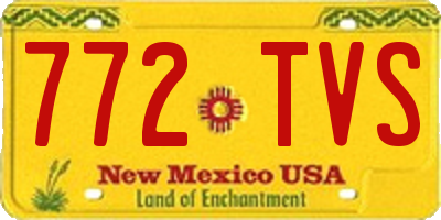 NM license plate 772TVS