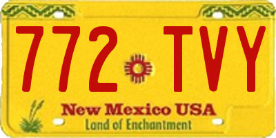 NM license plate 772TVY