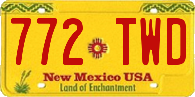 NM license plate 772TWD