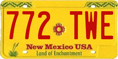 NM license plate 772TWE