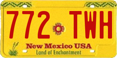 NM license plate 772TWH