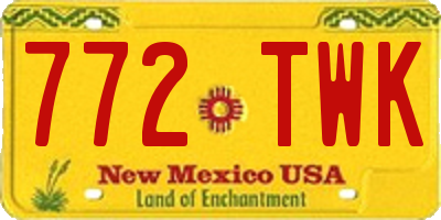NM license plate 772TWK