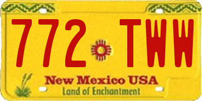 NM license plate 772TWW