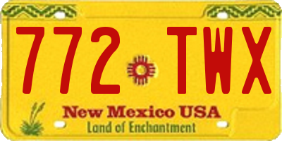 NM license plate 772TWX
