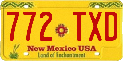 NM license plate 772TXD
