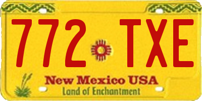 NM license plate 772TXE