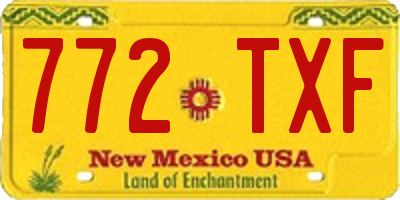 NM license plate 772TXF