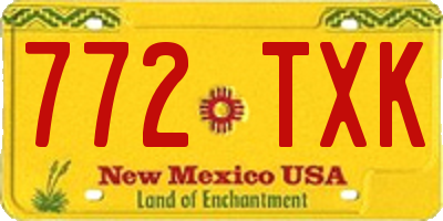 NM license plate 772TXK