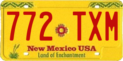 NM license plate 772TXM