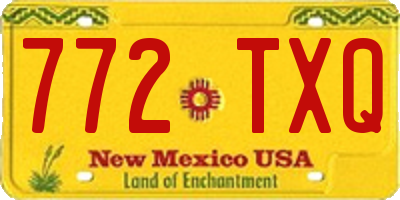 NM license plate 772TXQ