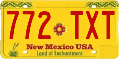 NM license plate 772TXT