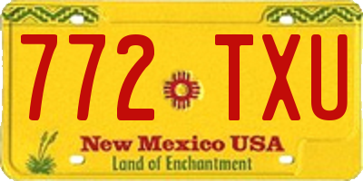 NM license plate 772TXU