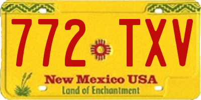 NM license plate 772TXV