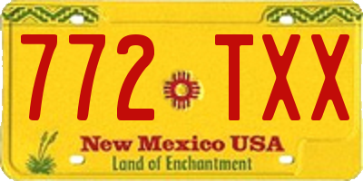 NM license plate 772TXX