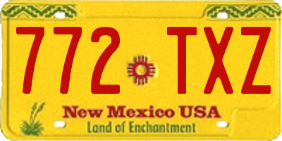 NM license plate 772TXZ