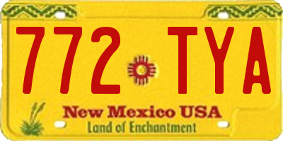NM license plate 772TYA