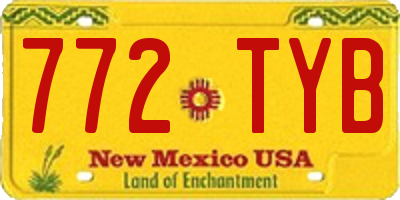 NM license plate 772TYB