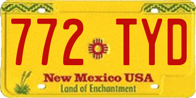 NM license plate 772TYD