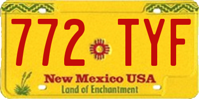 NM license plate 772TYF