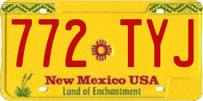 NM license plate 772TYJ