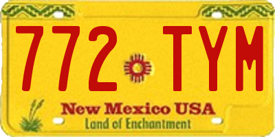 NM license plate 772TYM