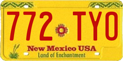 NM license plate 772TYO