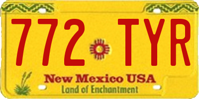 NM license plate 772TYR
