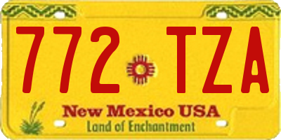 NM license plate 772TZA