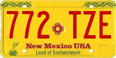NM license plate 772TZE