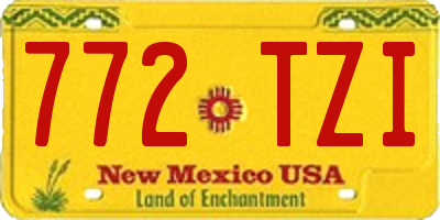 NM license plate 772TZI