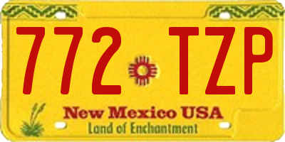 NM license plate 772TZP